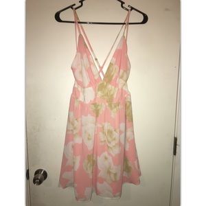 Deep V cut floral dress